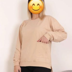 بلوز لانگ دورس 2 نخ زنانه پنبه ساده تک جیب