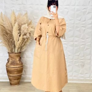 کفتان تک جیب کتان زنانه