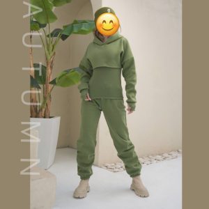 ست ۲تیکه کراپ فینگردار با زیره تاپ فانریپ زنانه