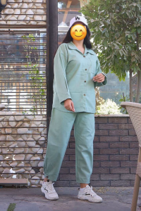 ست مانتو شلوار کتان زنانه