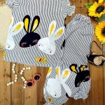 ست دوتیکه بلوز و شلوار دخترانه نخی وارداتی