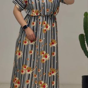 پیراهن ساحلی کمرکش زنانه