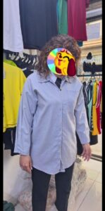 مانتو کتان جیب دار